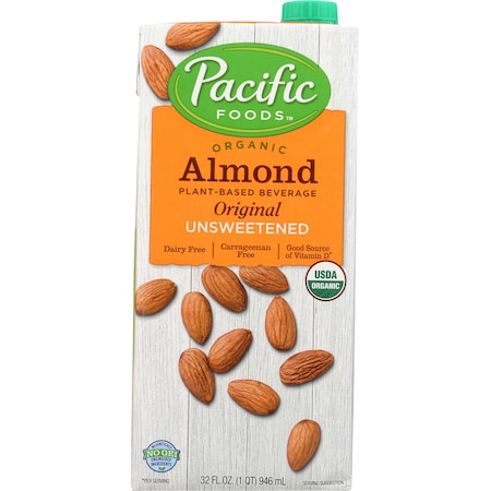 Pacific Foods Organic Original Unsweetened Almond Milk 32 fl. oz. Carton, PK12 06503